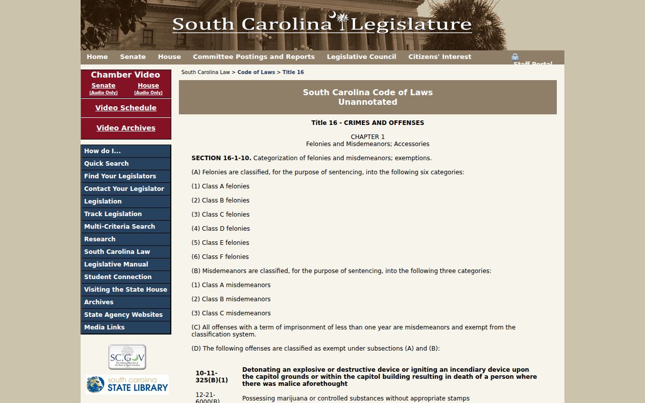 Mayesville criminal charge felony and misdemeanor classification law