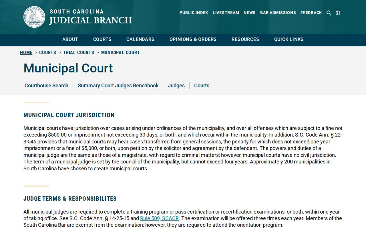 Mayesville criminal court jurisdiction information