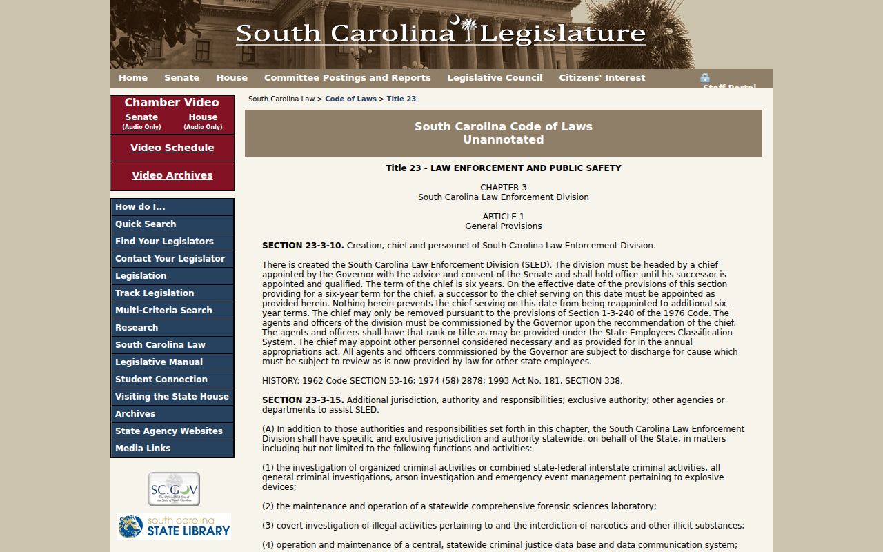 South Carolina registry law for Sumter County sex offender records