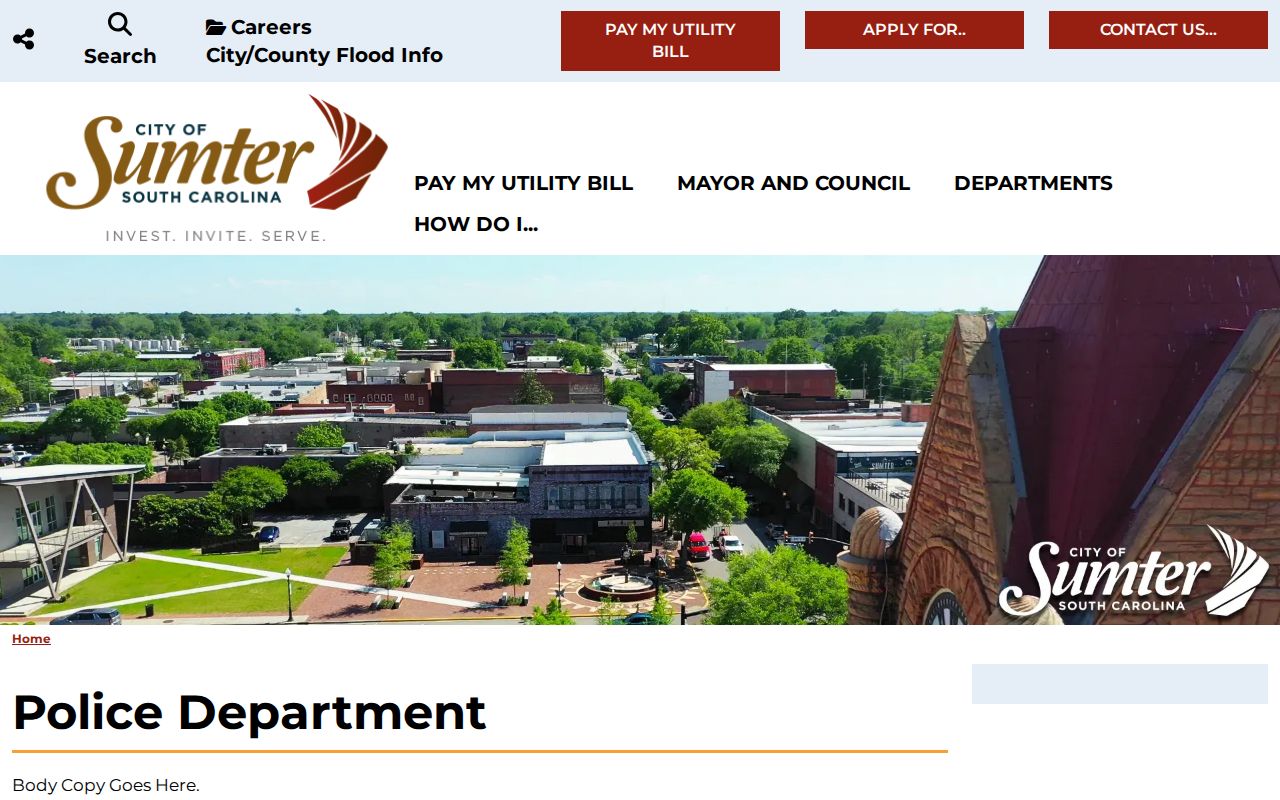 Sumter Police Department criminal records page